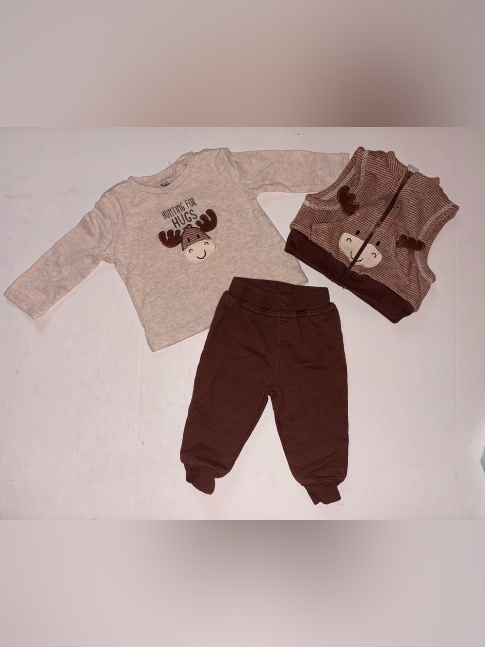 Baby Essentials size 6 months 3-piece moose set